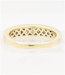 14K Solid Yellow Gold 3.9g Diamond Channel Band Stackable Wedding Ring Size-6